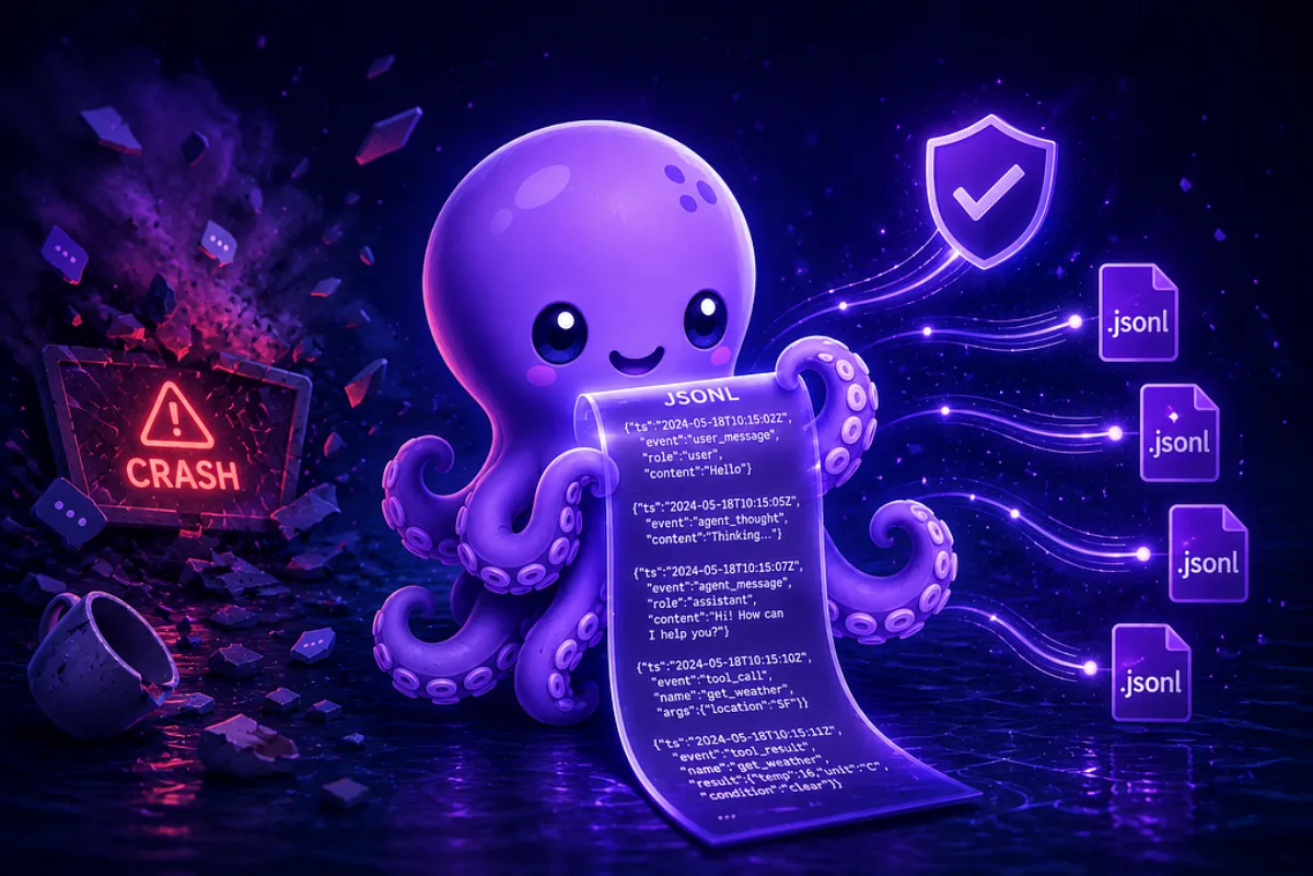 Illustration for The memory that can’t lie: crash-safe sessions with nothing but JSONL